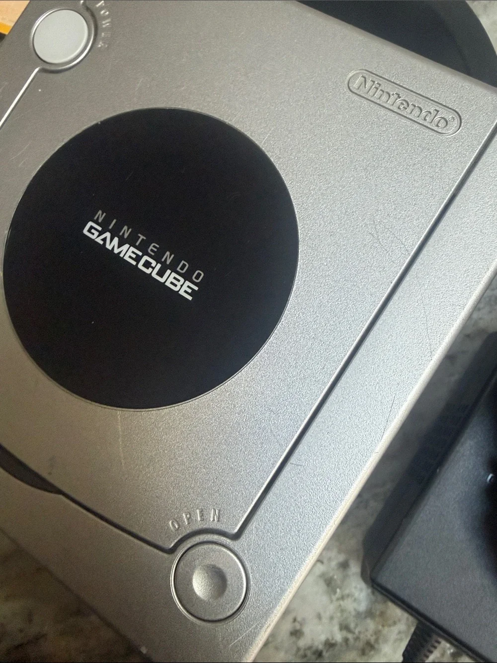 Nintendo GameCube Silver Console with White Controller and Black Handle